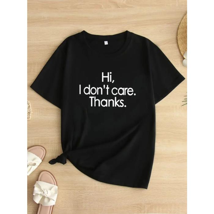 Baskılı Oversize Bisiklet Yaka T-shirt - Siyah