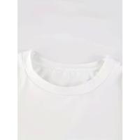 Baskılı Oversize Bisiklet Yaka T-shirt - Beyaz