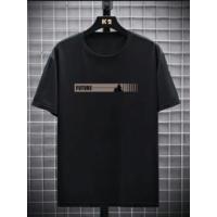 Baskılı Oversize Bisiklet Yaka T-shirt - Siyah
