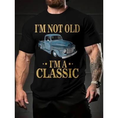 Baskılı Oversize Bisiklet Yaka T-shirt - Siyah