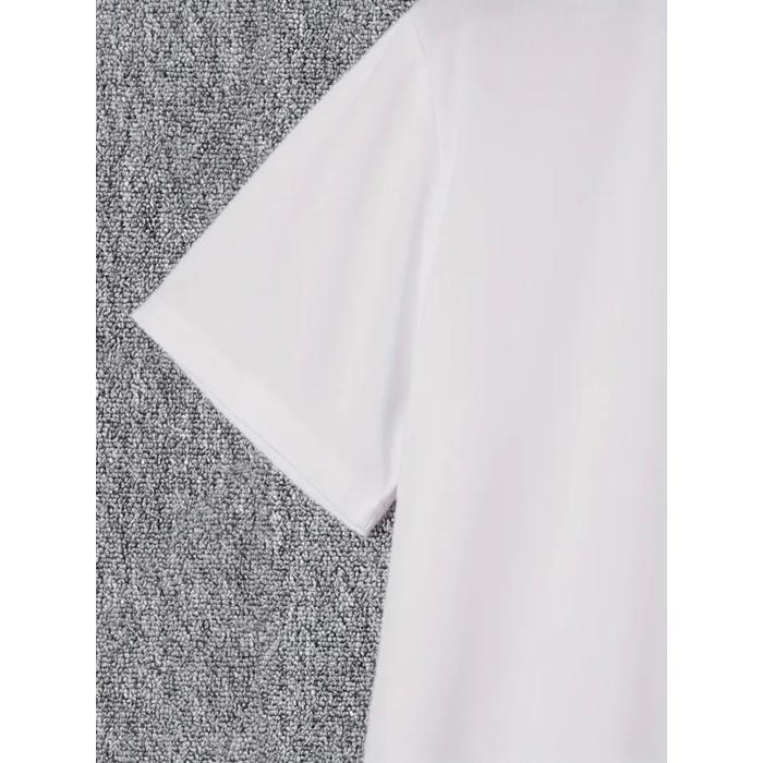 Baskılı Oversize Bisiklet Yaka T-shirt - Beyaz