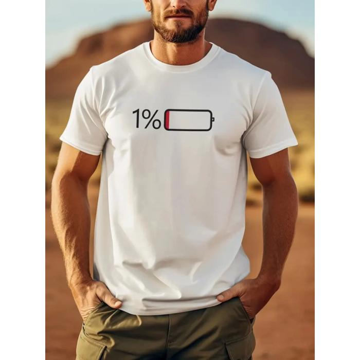 Baskılı Oversize Bisiklet Yaka T-shirt - Beyaz