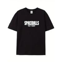 Baskılı Oversize Bisiklet Yaka T-shirt - Siyah