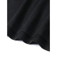 Baskılı Oversize Bisiklet Yaka T-shirt - Siyah