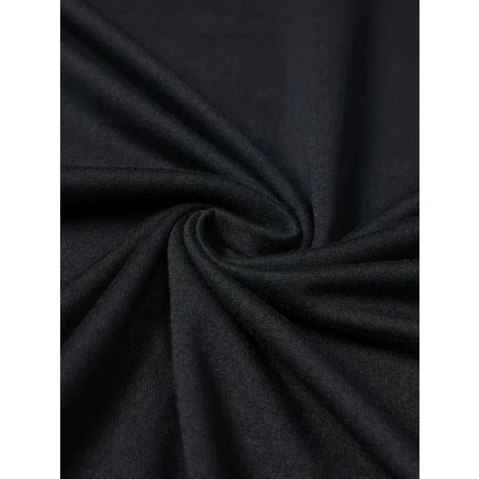 Baskılı Oversize Bisiklet Yaka T-shirt - Siyah