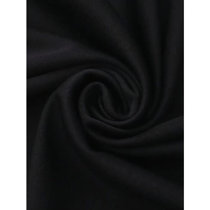 Baskılı Oversize Bisiklet Yaka T-shirt - Siyah