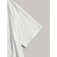 Baskılı Oversize Bisiklet Yaka T-shirt - Beyaz