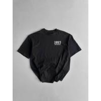 Baskılı Oversize Bisiklet Yaka T-shirt - Siyah
