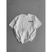 Baskılı Oversize Bisiklet Yaka T-shirt - Beyaz