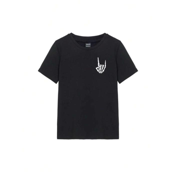 Baskılı T-shirt - Siyah