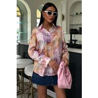 Batik Desenli Saten Gömlek 3409