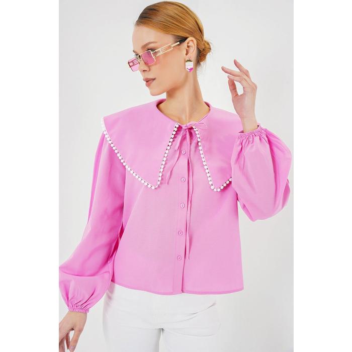 Bebe Yaka Gömlek 20314 - Pembe