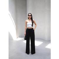 Beli̇ Lasti̇k Ve Bağcikli Geni̇ş Paça Pantolon