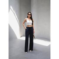 Beli̇ Lasti̇k Ve Bağcikli Geni̇ş Paça Pantolon