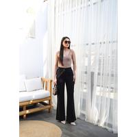 Beli̇ Lasti̇kli̇ Ve Bağcikli Keten Pantolon
