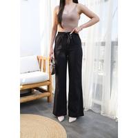 Beli̇ Lasti̇kli̇ Ve Bağcikli Keten Pantolon