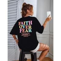 Bisiklet Yaka Baskılı T-shirt - Siyah