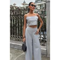 Crop Plazzo Pantolon Takım 10155-08