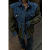 Denim Garnili Kapitone Ceket 7071