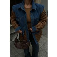 Denim Garnili Kapitone Ceket 7071