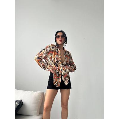 Desenli Oversize Gömlek