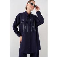 Desenli Tunik Pantolon İkili Takım 6720 - Lacivert