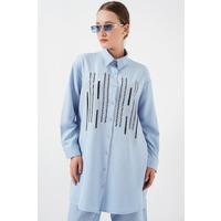 Desenli Tunik Pantolon İkili Takım 6720 - Mavi