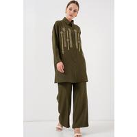 Desenli Tunik Pantolon İkili Takım 6720 - Haki