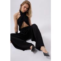 Düşük Bel Oversize Keten Pantolon