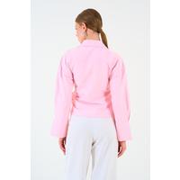 Düz Yandan Bağlamalı Gömlek - Pembe