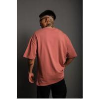Erkek 24/1 Düz A Kalite Oversize T-shirt - Gül Kurusu