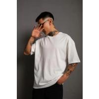 Erkek 24/1 Düz A Kalite Oversize T-shirt - Beyaz