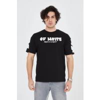 Erkek 24/1 Penye Baskılı T-Shirt - Siyah
