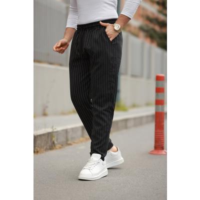 Erkek Beli Bağcıklı çizgili Pantolon