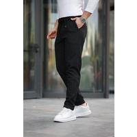Erkek Beli Bağcıklı Duble Paça örme Pamuklu Kumaş Jogger Pantolon