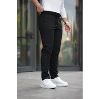 Erkek Beli Bağcıklı Duble Paça örme Pamuklu Kumaş Jogger Pantolon