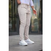 Erkek Beli Bağcıklı Duble Paça örme Pamuklu Kumaş Jogger Pantolon
