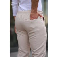 Erkek Beli Bağcıklı Duble Paça örme Pamuklu Kumaş Jogger Pantolon