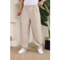 Erkek Beli Lastikli Pileli Baggy Pantolon