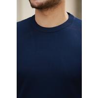 Erkek Bisiklet Yaka Jakarlı Kısa Kollu Tshirt