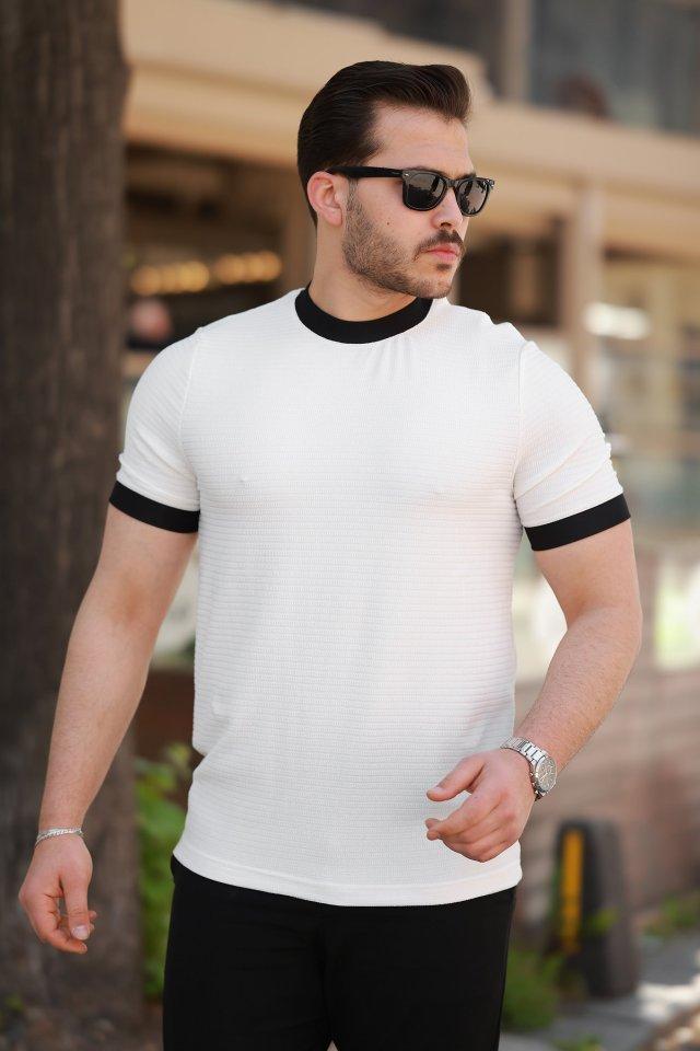 Erkek Bisiklet Yaka örme Pamuklu Kumaş Kısa Kollu T-shirt