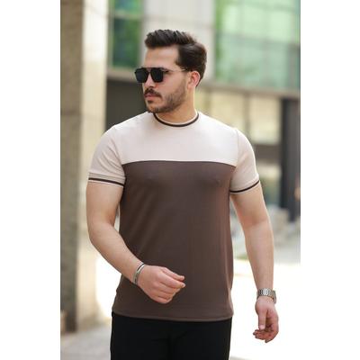 Erkek Bisiklet Yaka Parçalı Renk Oysho Kumaş Kısa Kollu Tshirt
