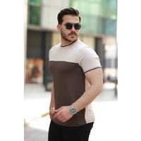 Erkek Bisiklet Yaka Parçalı Renk Oysho Kumaş Kısa Kollu Tshirt