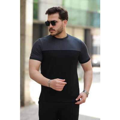 Erkek Bisiklet Yaka Parçalı Renk Oysho Kumaş Kısa Kollu Tshirt