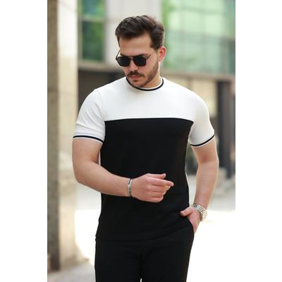 Erkek Bisiklet Yaka Parçalı Renk Oysho Kumaş Kısa Kollu Tshirt