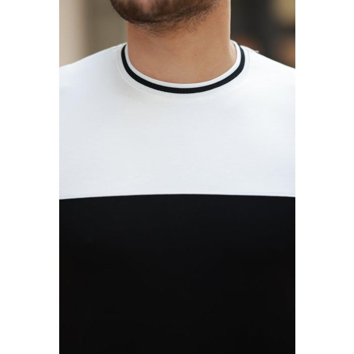 Erkek Bisiklet Yaka Parçalı Renk Oysho Kumaş Kısa Kollu Tshirt