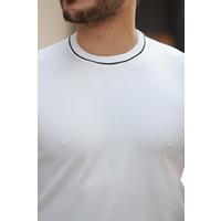 Erkek Bisiklet Yaka Ribanalı Kısa Kollu Tshirt
