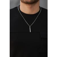 Erkek Cepli Kolyeli Kısa Kollu örme Kumaş T-shirt