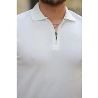 Erkek Fermuarlı Yakalı Kısa Kollu Tshirt