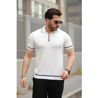 Erkek Fermuarlı Yakalı Kısa Kollu T-shirt